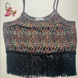Multi colored boho Toska womens crop tank top S/P